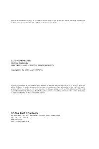 Electrical And Electronic Measurements